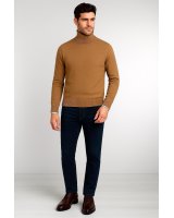 Pull col roulé en cachemire Homme Café