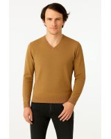 Pull col V en cachemire Savannah pour homme