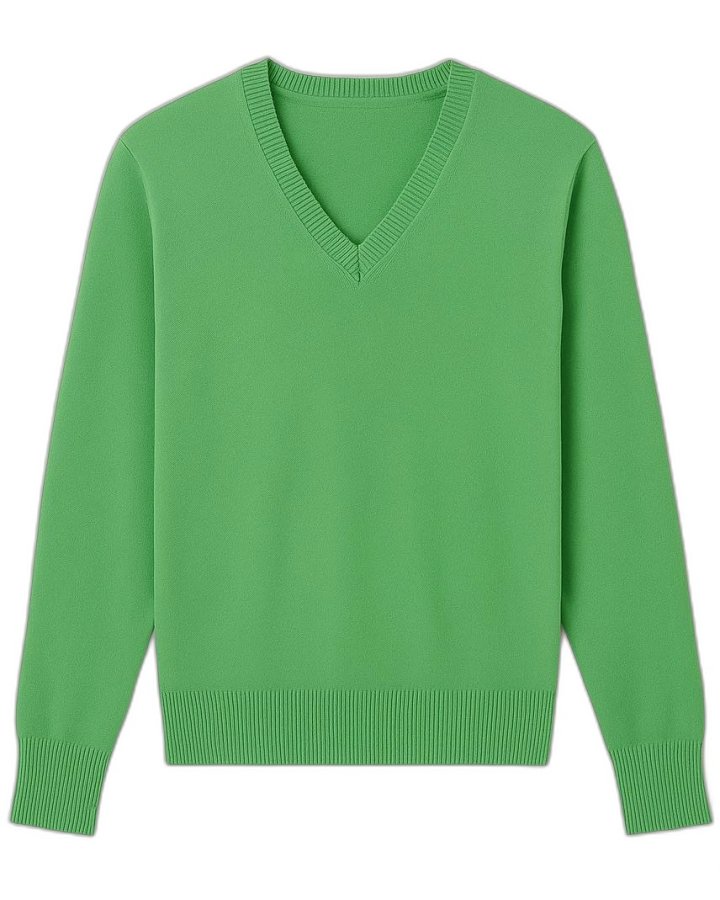 Pull col V en cachemire Vert campagne pour homme
