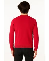 Pull col rond en cachemire fuchsia pour homme
