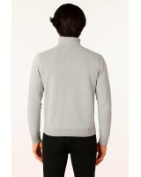 Pull col roulé en cachemire Homme gris clair
