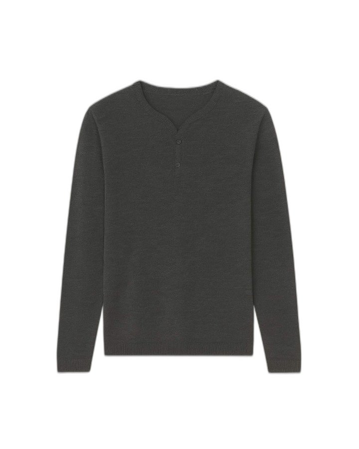 Pull tunisien en cachemire gris anthracite
