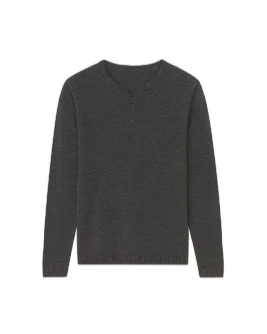 Pull tunisien en cachemire gris anthracite