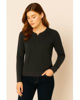Pull tunisien en cachemire gris anthracite
