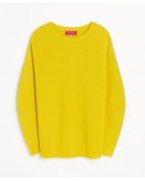 Pull en cachemire col bateau oversize Jaune chiné