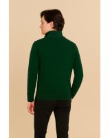 Pull camionneur épais en cachemire vert bouteille
