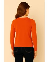 Pull col en V en cachemire Inferno pour femme