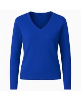 Pull col en V en cachemire Bleu électrique pour femme