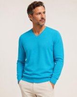 Pull col V H Bleu curacao
